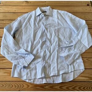 Rossopuro Button Down Linen Shirt Size 16 Men’s Light Blue